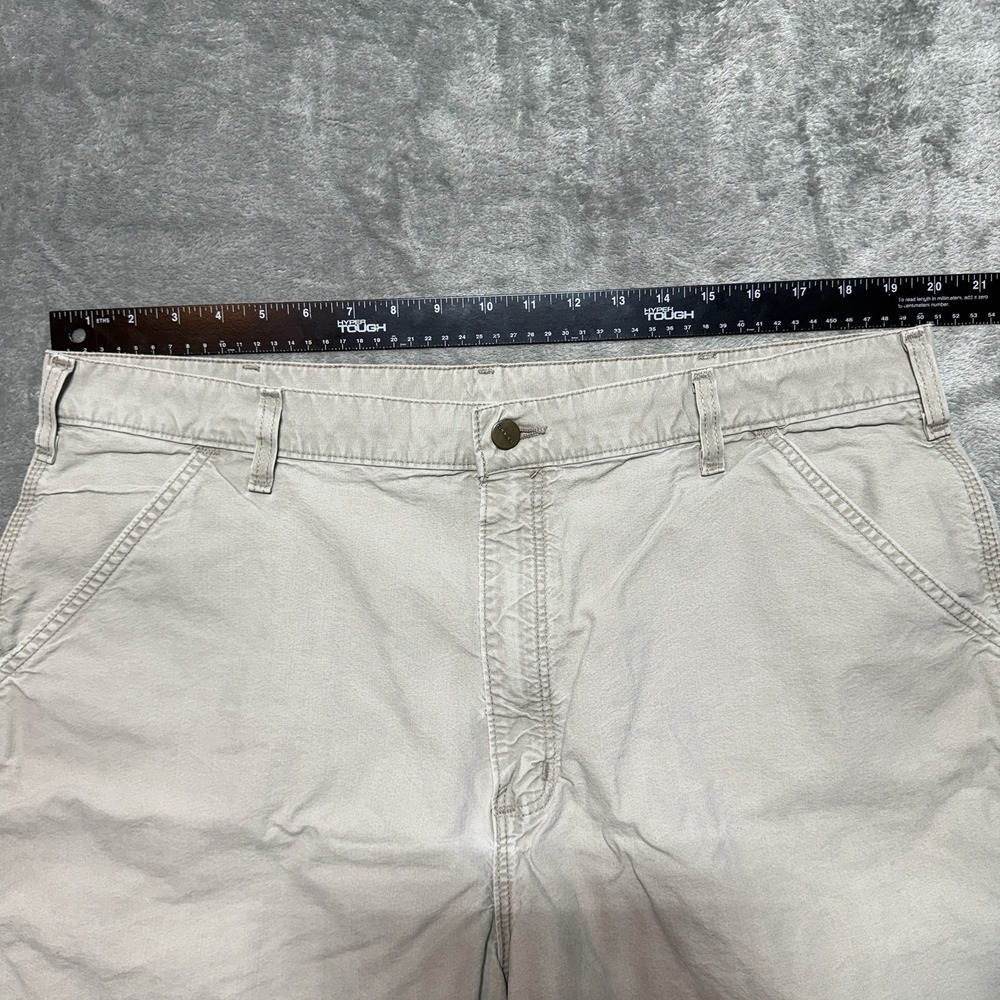 Carhartt B145 TAN Canvas Work Shorts Mens 40 Distressed Khaki Dungaree Fit - Picture 7 of 8